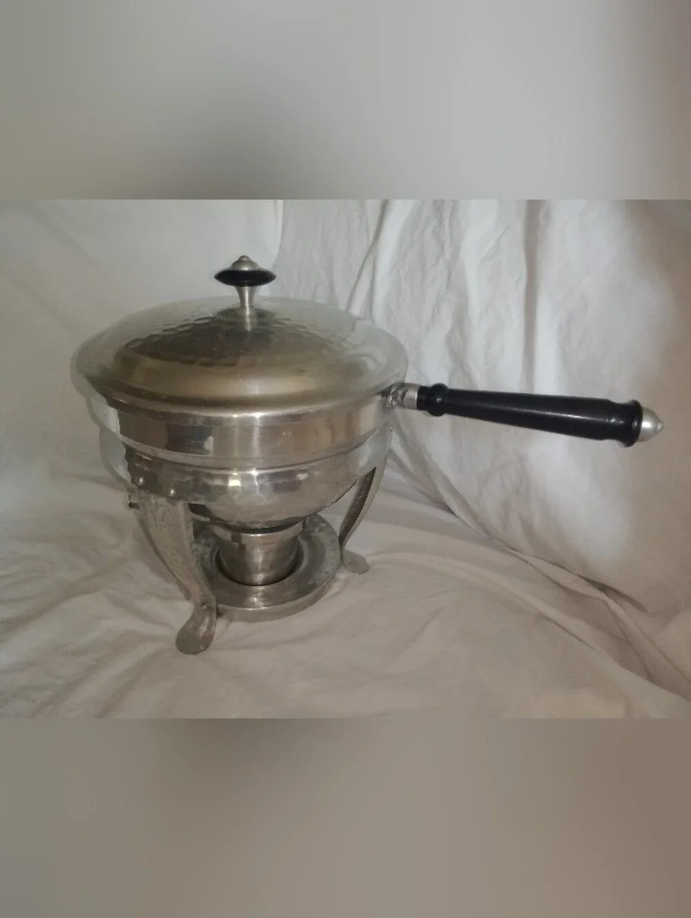 Vintage Hammered Aluminum Warming Chafing Dish 9 1/2